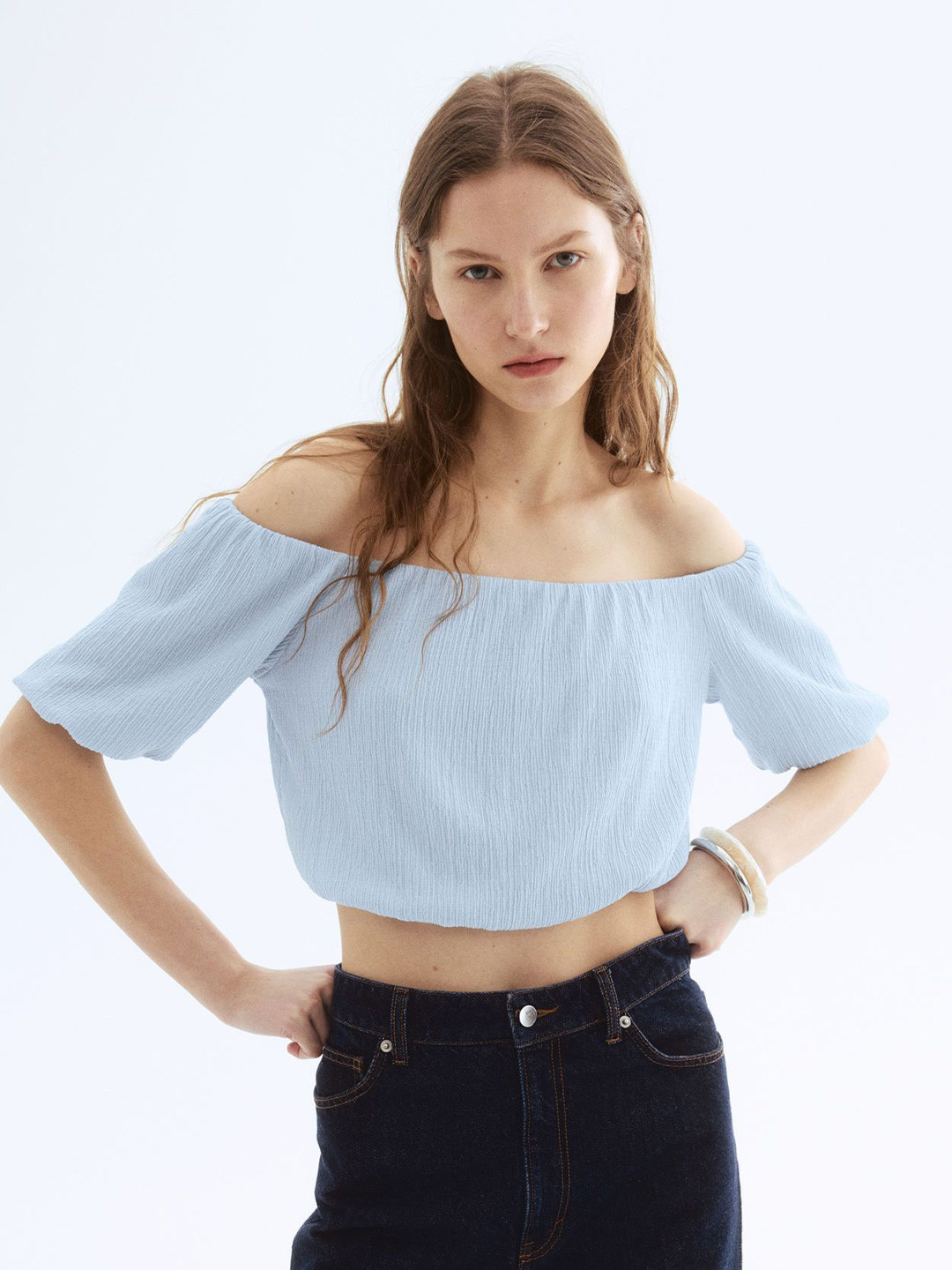 H&M Cropped Off-The-Shoulder Top