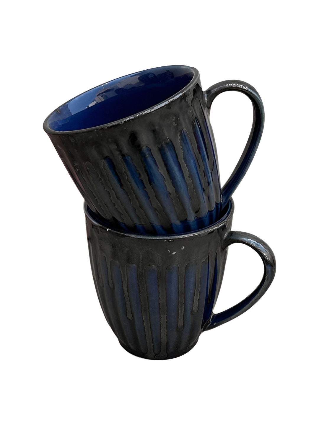 Divy Aarambh Stories Mughal Marvel Blue Textured Ceramic Microwave Safe 2 Piece Mugs-300ml