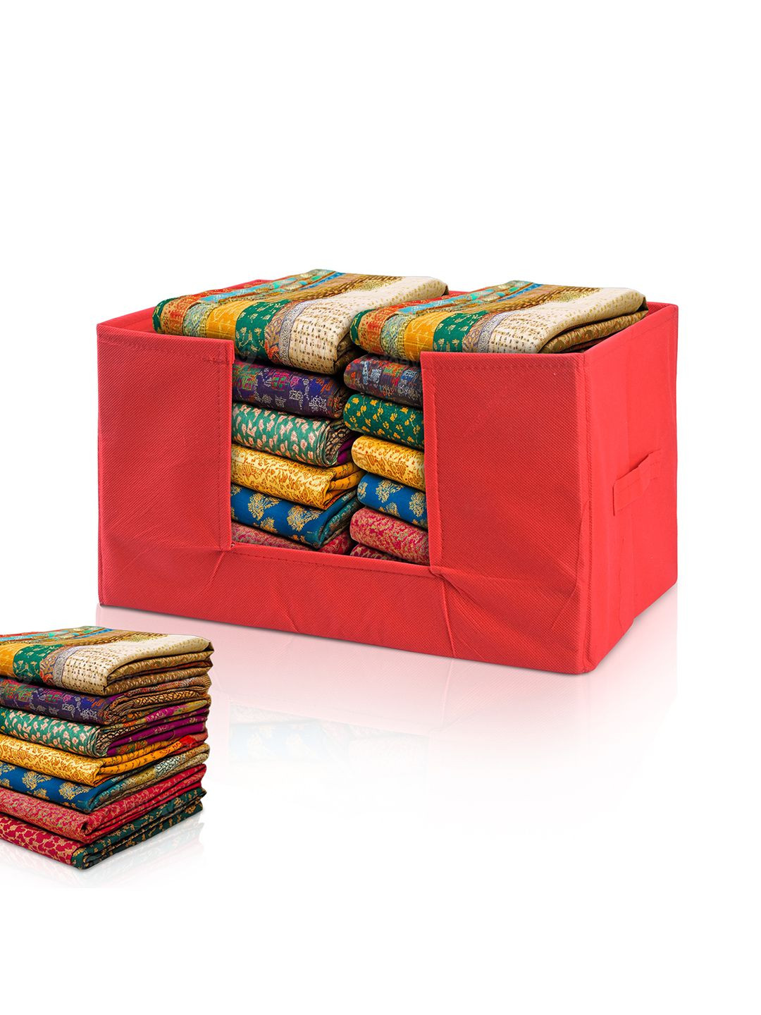 Kuber Industries Red Cloth Drawer Organiser