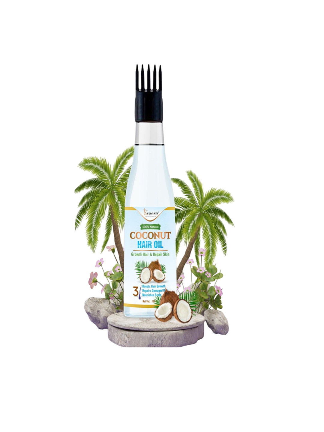 KEYOZA Coconut Hair Oil With Jojoba For Hair Growth - 100 ml