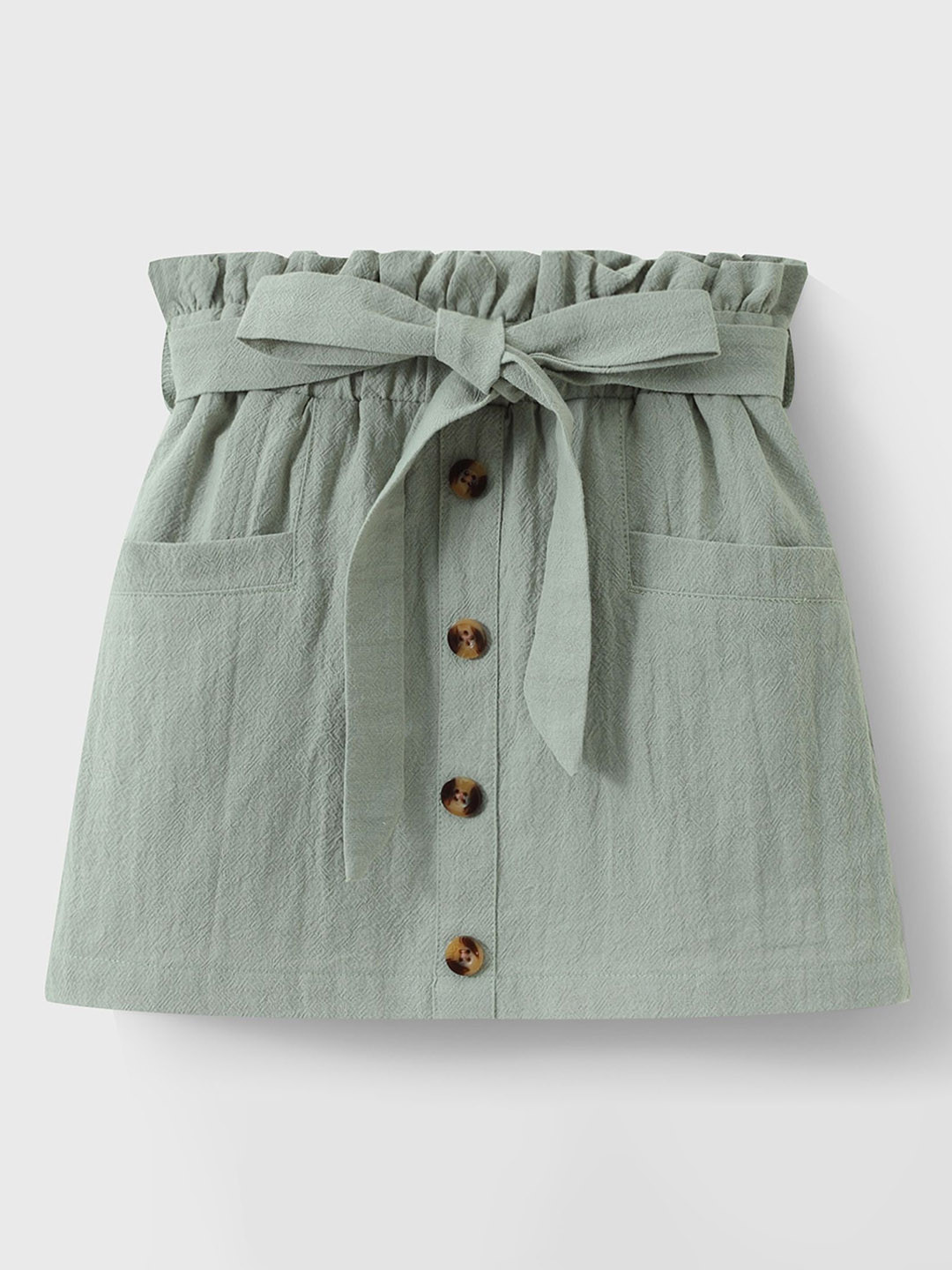 Mark & Mia Girls High Waist Straight Knee Length Skirt With Belt