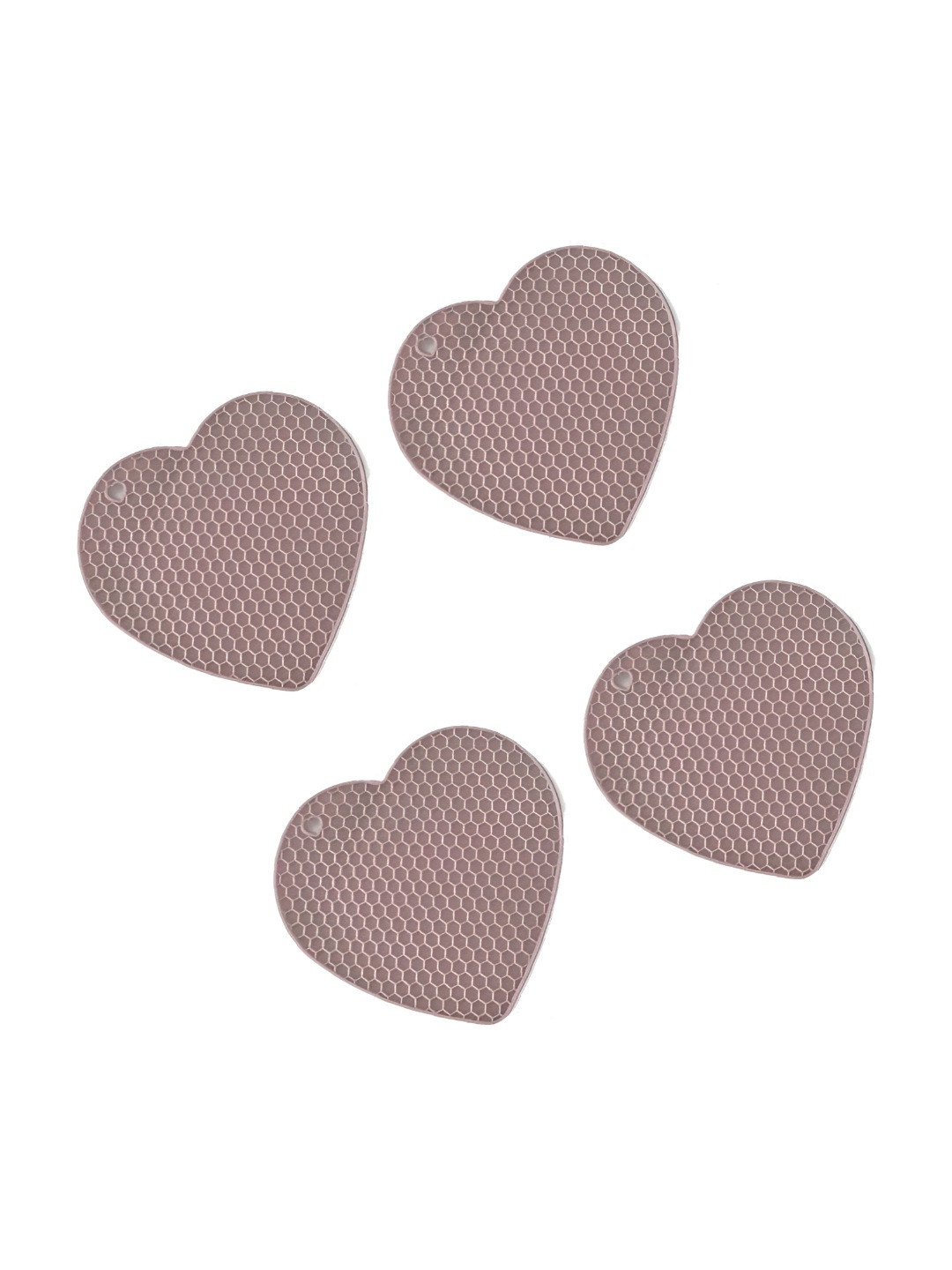 We3 Brown 4 Pieces Silicone Trivet Mats
