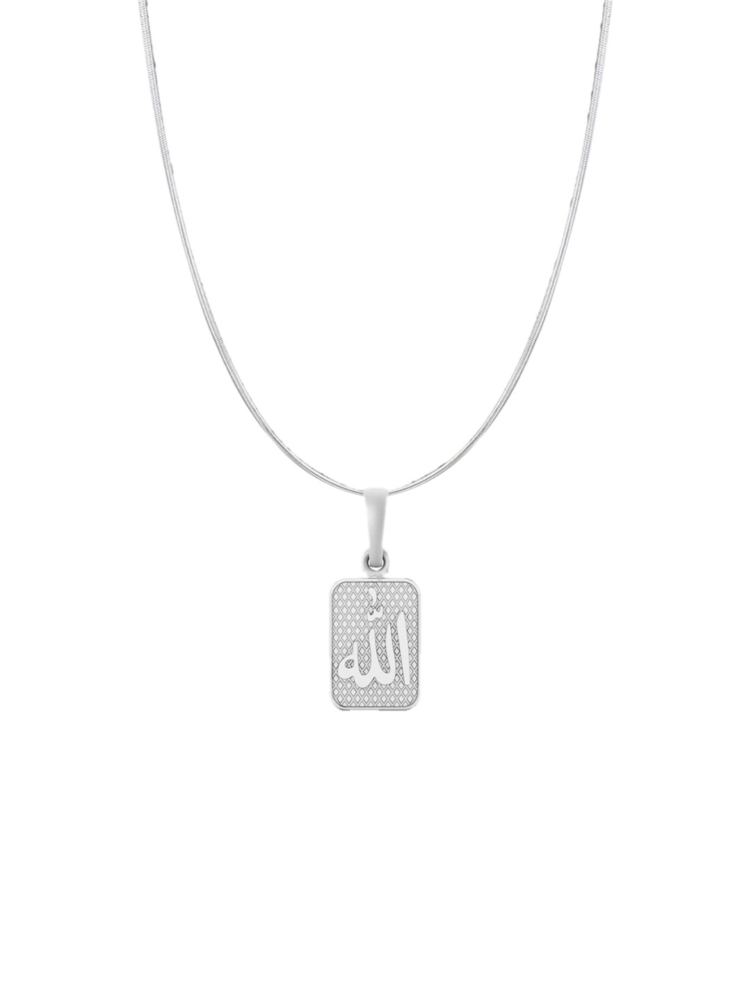 Metronaut Men 925 Sterling Silver Allah Pendant With Snake Chain