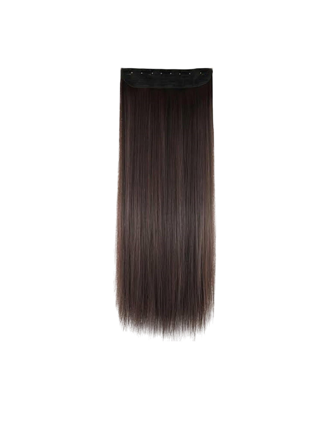 VIEWS Clip-In Straight Scalp Topper Premium Heat-Resistant Hair Extension - Brown- 24 Inch