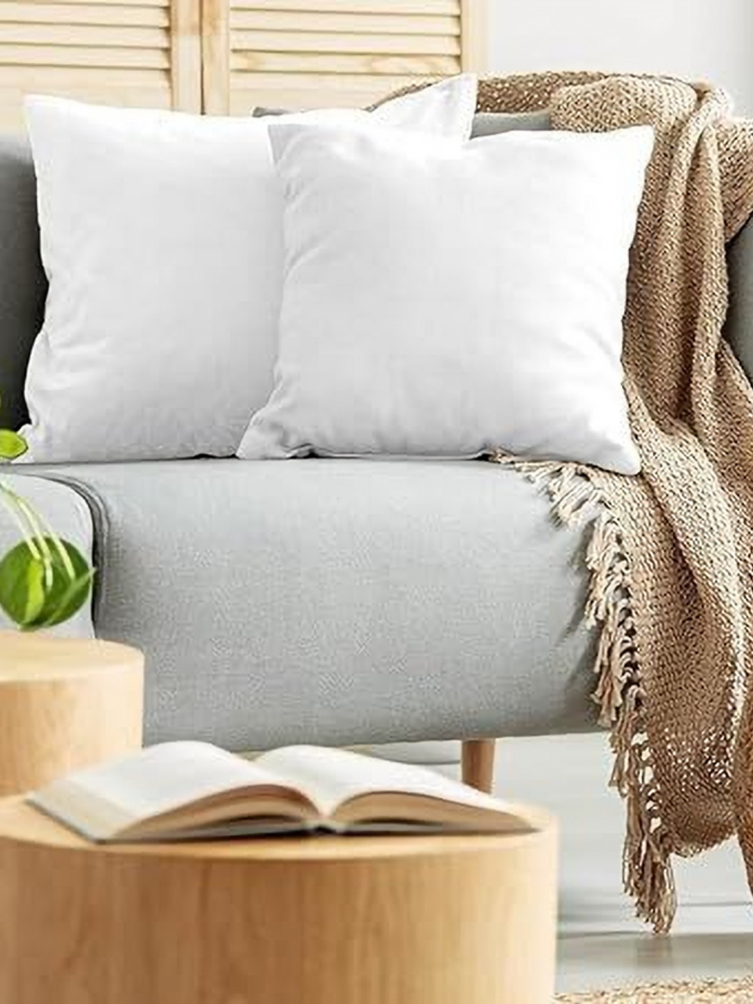 MORADO White Set Of 2 Square Shape Cushions