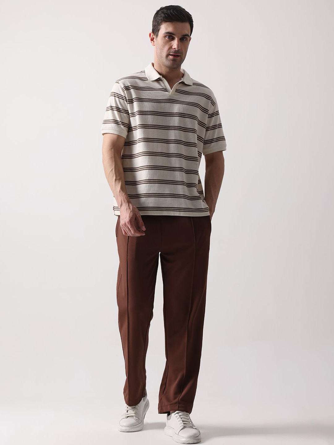 SZN Men High-Rise Relexed Fit Regular Trousers