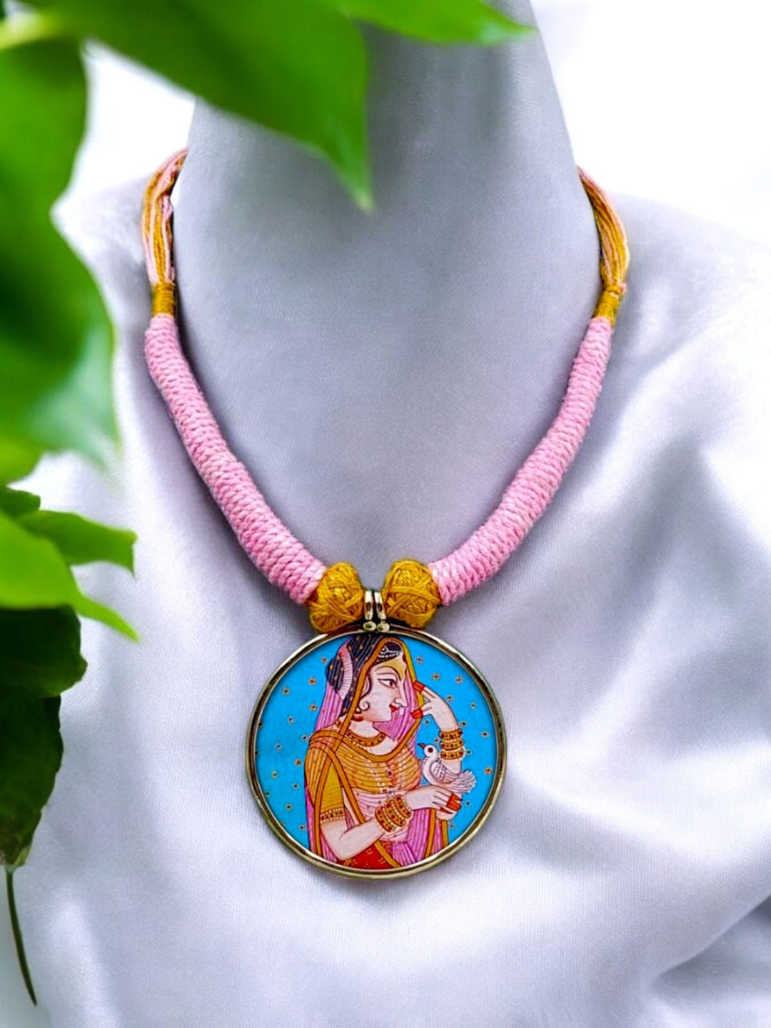 Ekanibymonashstudio Silver-Plated Varsha Brass Meenakari Fusion Necklace