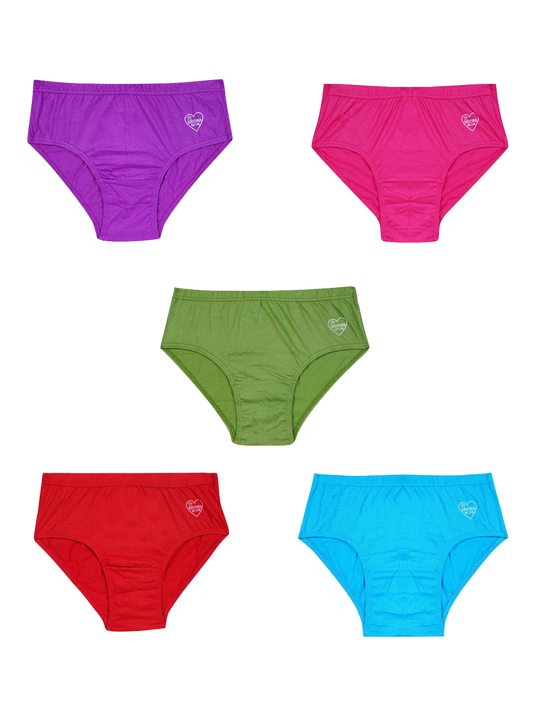 YELLOWDELIGHT 5-Pcs Cotton Hipster Briefs YD 793 Kiru lite pln panties XS-5p