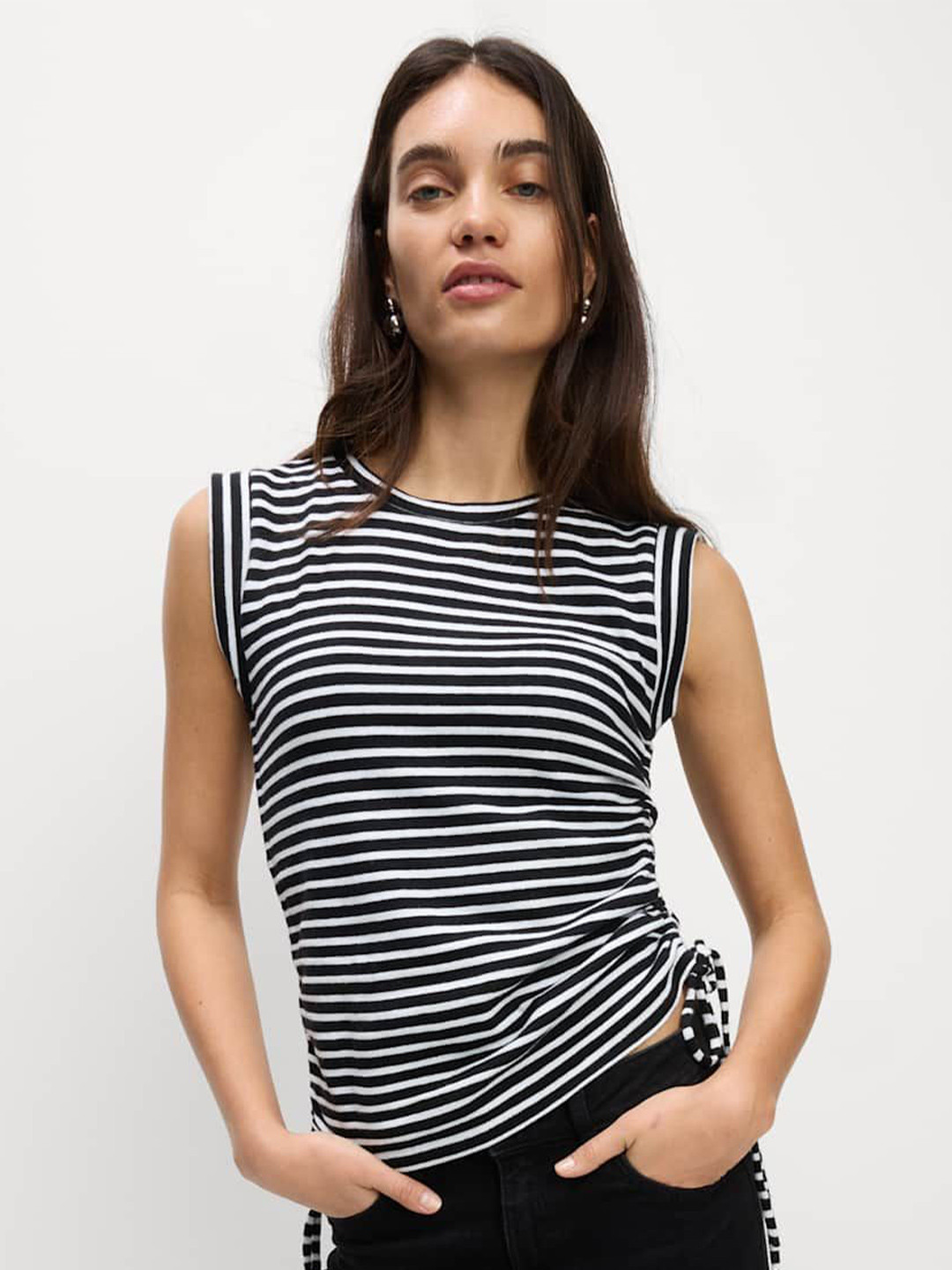 Marks & Spencer Striped Pure Cotton Crop Top