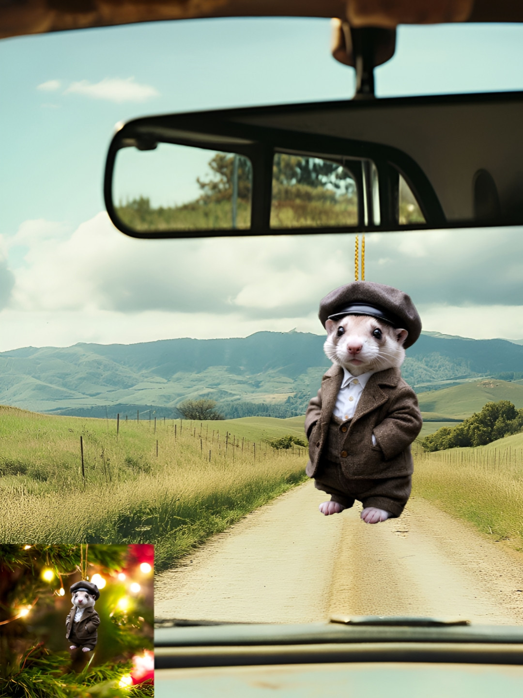 Flenzy Cute Mouse Miniature Car Interior Decoration Showpiece