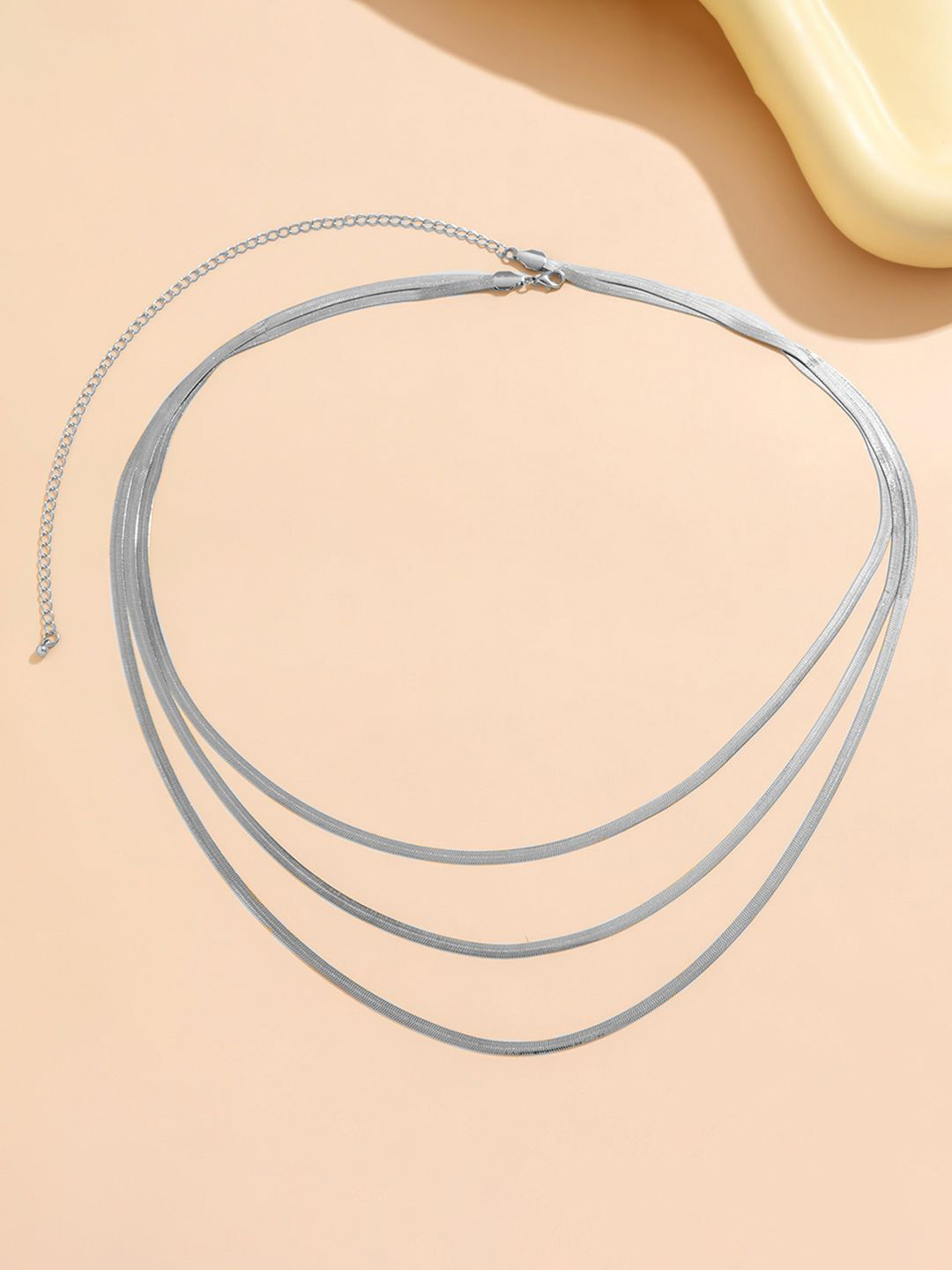 Peora Silver Plated 3 Layer Waist Chain