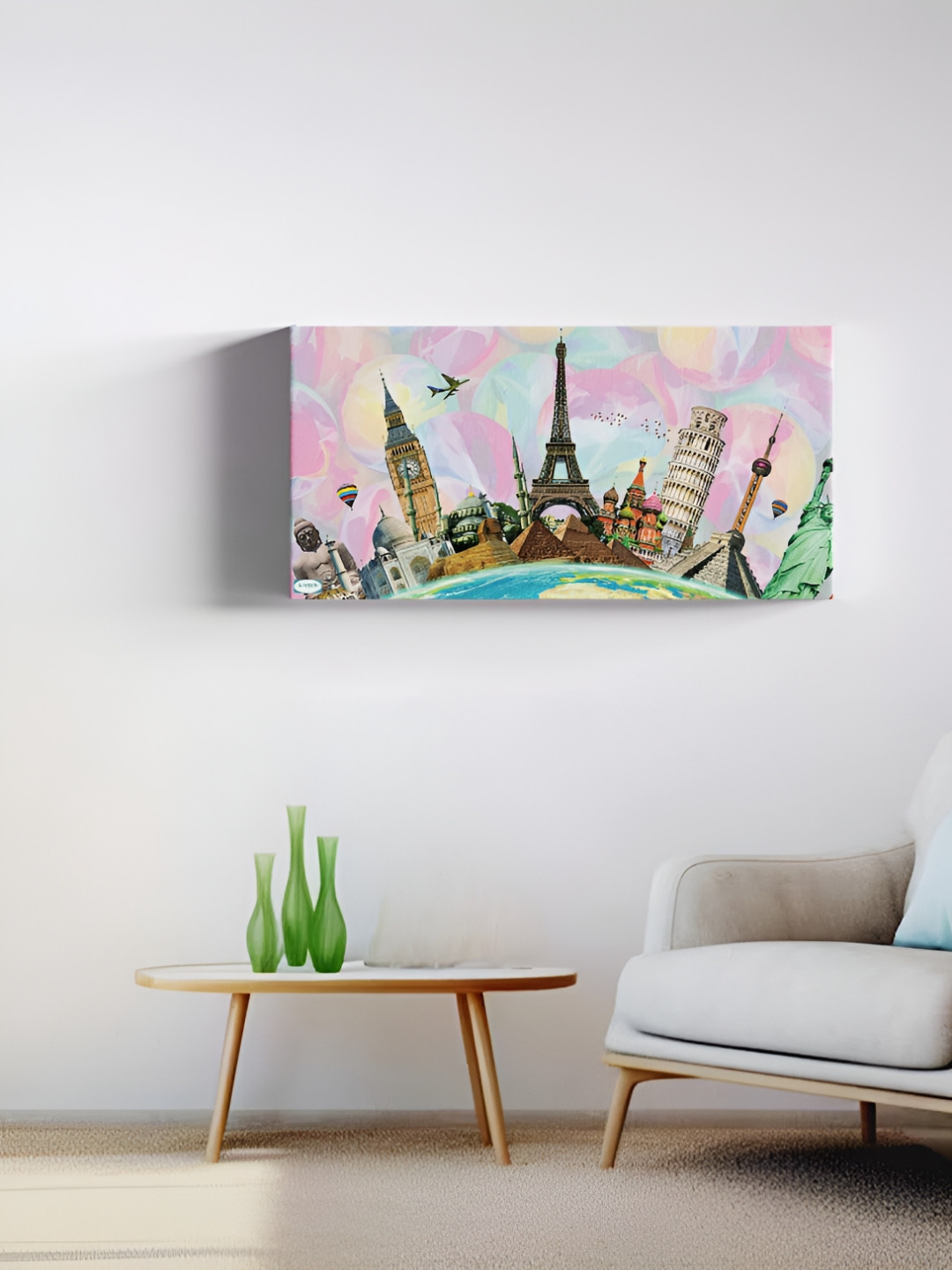 SIVOM Pink & Brown World Tour Canvas Painting Wall Art