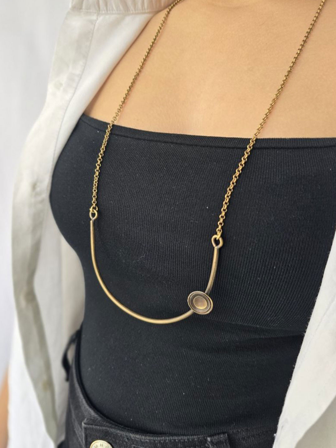 Studio Anviksha Antique Brass tube neck chain