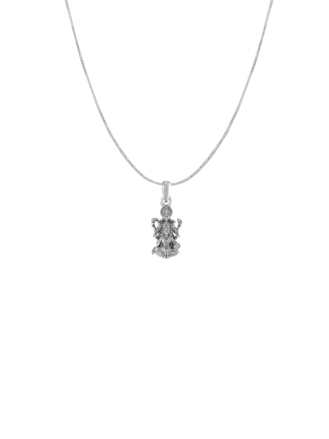 Metronaut 92.5 Sterling Silver Contemporary Vishnu Laxmi Pendant with Chain
