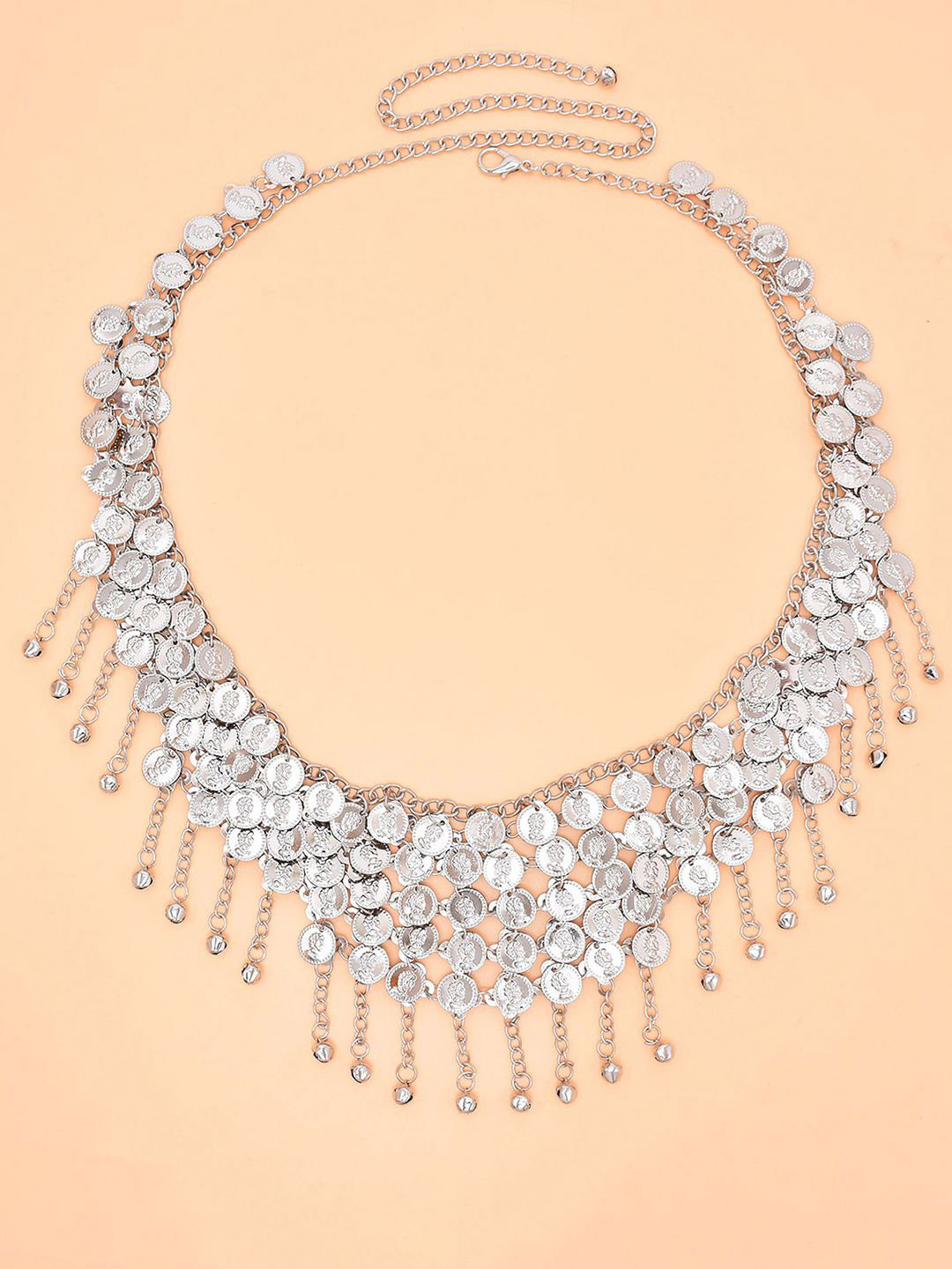 Peora Silver-Plated Kamar Bandh Comfortable & Adjustable Waist Chain Saree Accessories