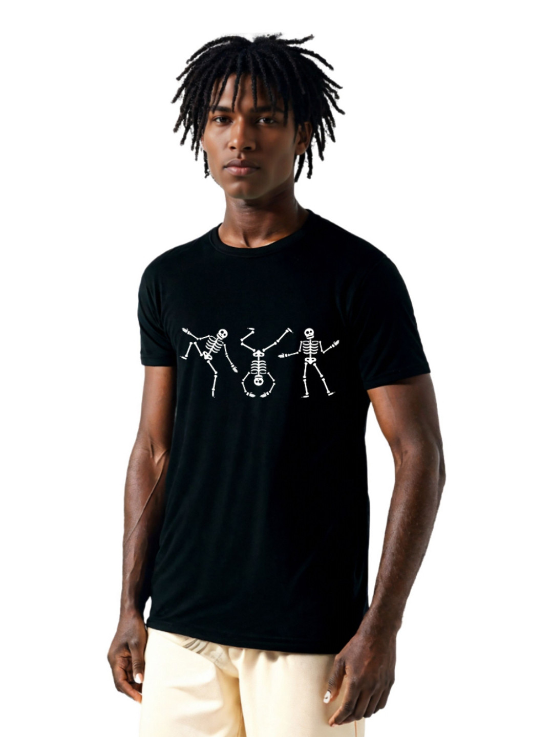 FABSTIEVE Men's Black Casual Graphic T-shirt