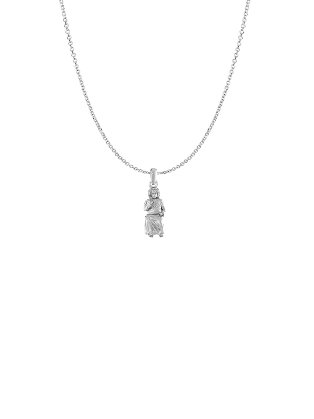 Metronaut 92.5 Sterling Silver Satya Sai Pendant with Anchor Chain