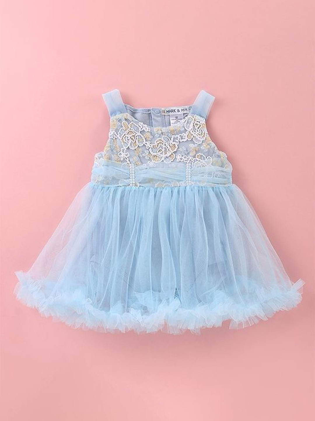 Mark & Mia Infant Girls Embroidered Frock Style Bodysuit