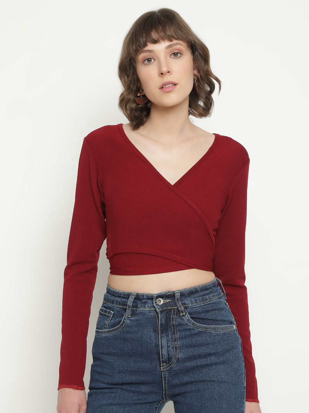 Sugathari Women V-Neck Wrap Top