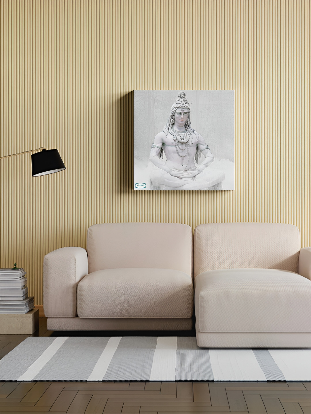 SIVOM Grey & White Canvas Religious Shiva Wall Art