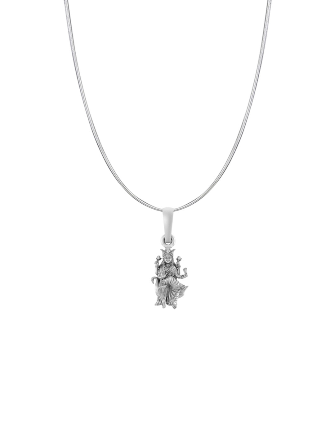 Metronaut Men 925 Sterling Silver Mansa Devi Pendant With Snake Chain