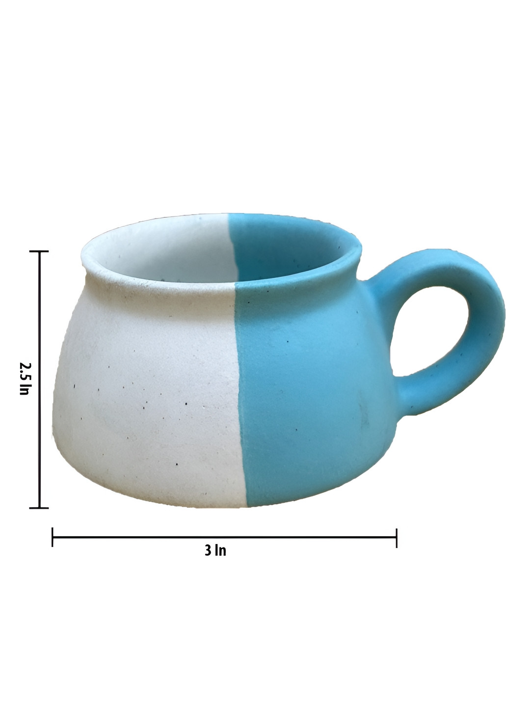 Divy Aarambh Stories Teal Ceramic Microwave Safe 4 Piece Cups-100ml