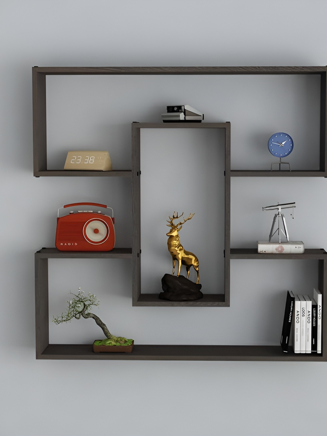 SIVOM MIZZ Brown Multipurpose Modular Wall Shelf