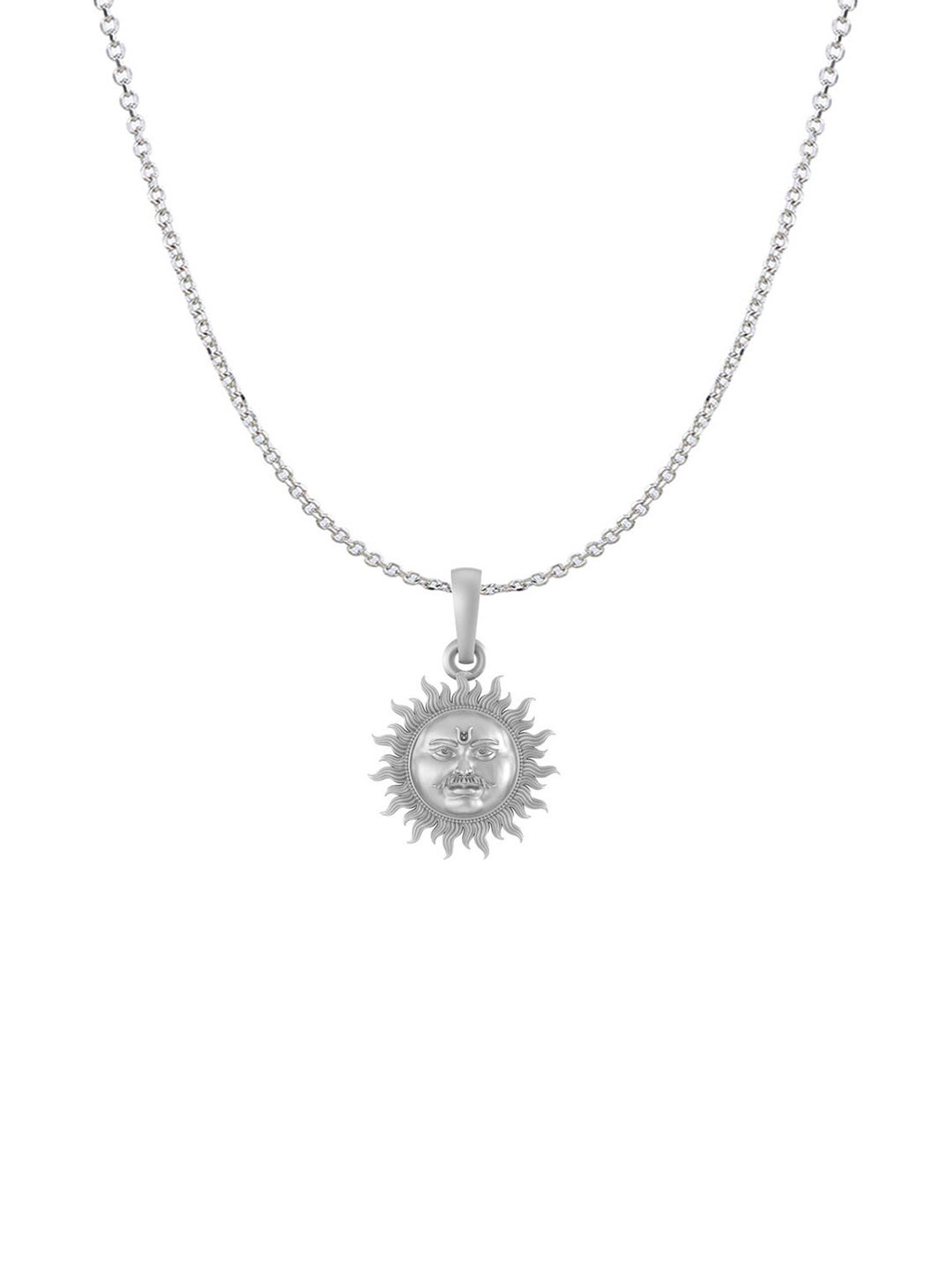 Metronaut 925 Sterling Silver Surya Pendant With Anchor Chain