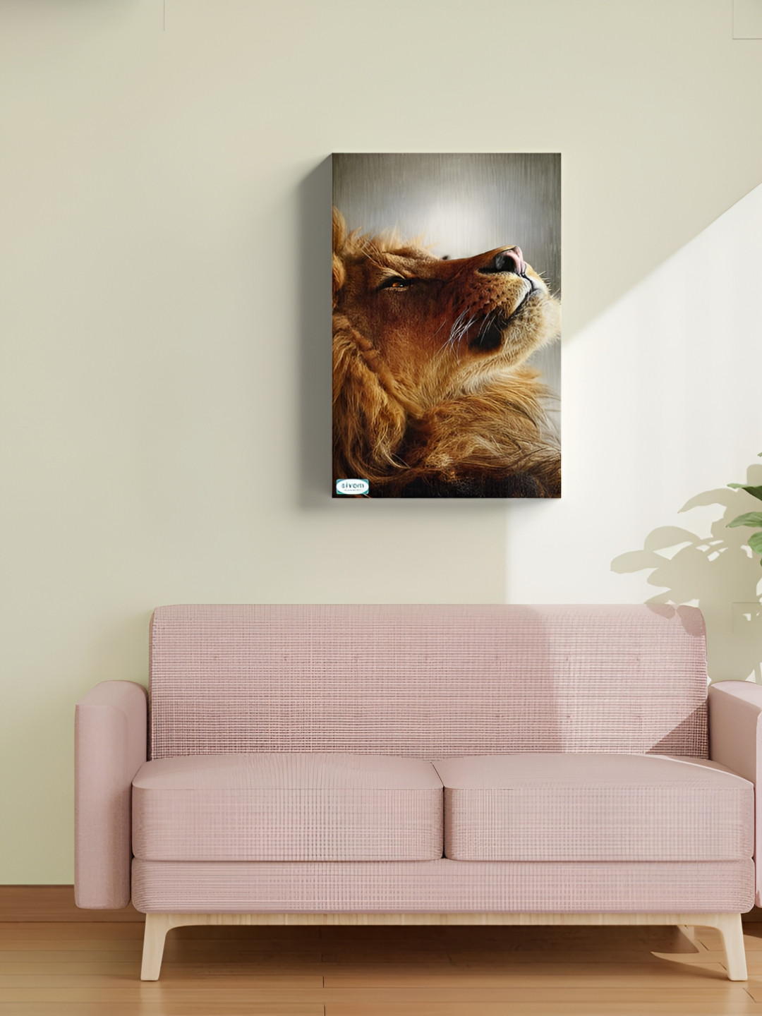 SIVOM Brown & Grey Lion Printed Canvas Wall Art