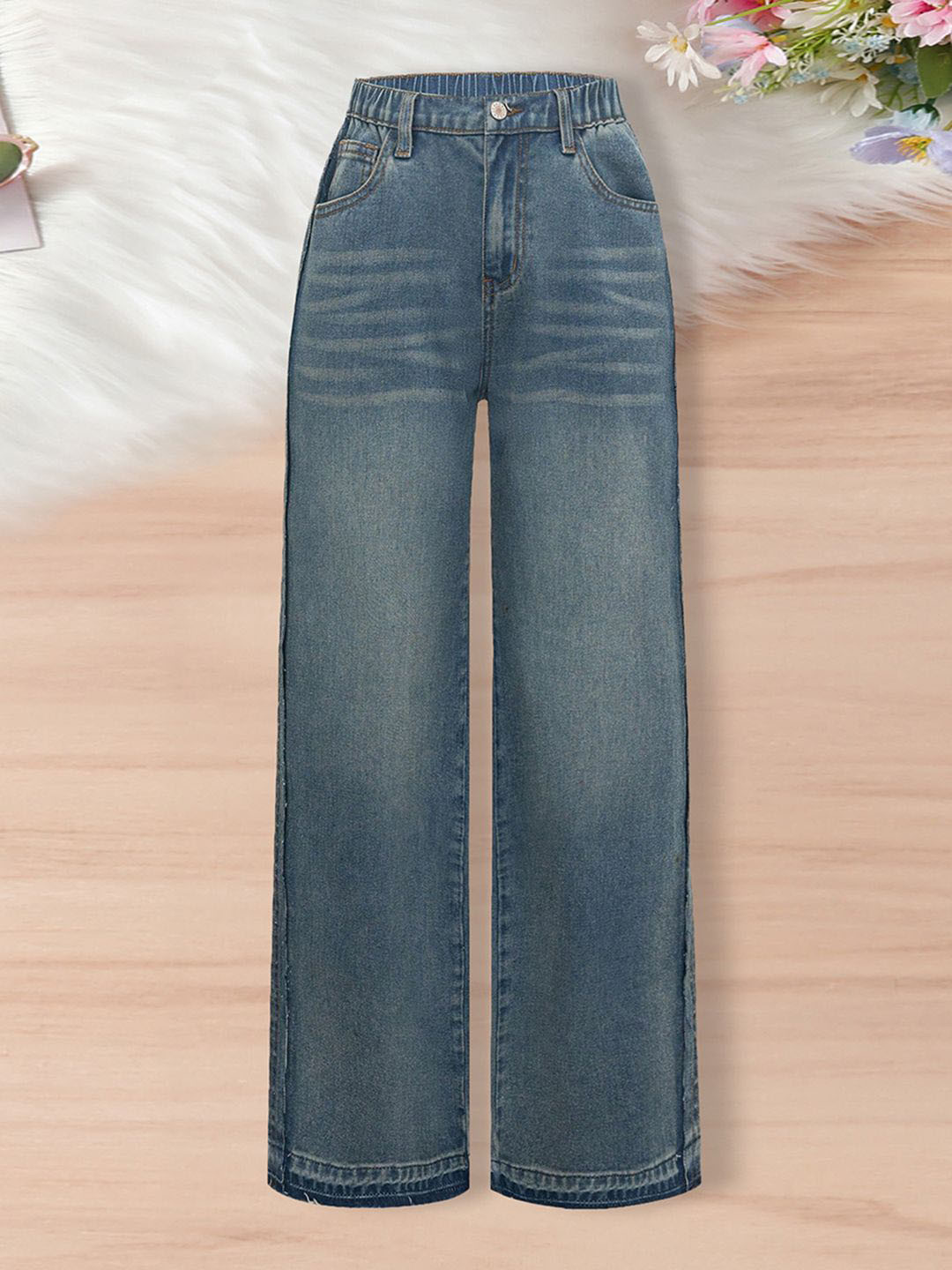 INCLUD Girls Relaxed Fit Wide Leg Trousers