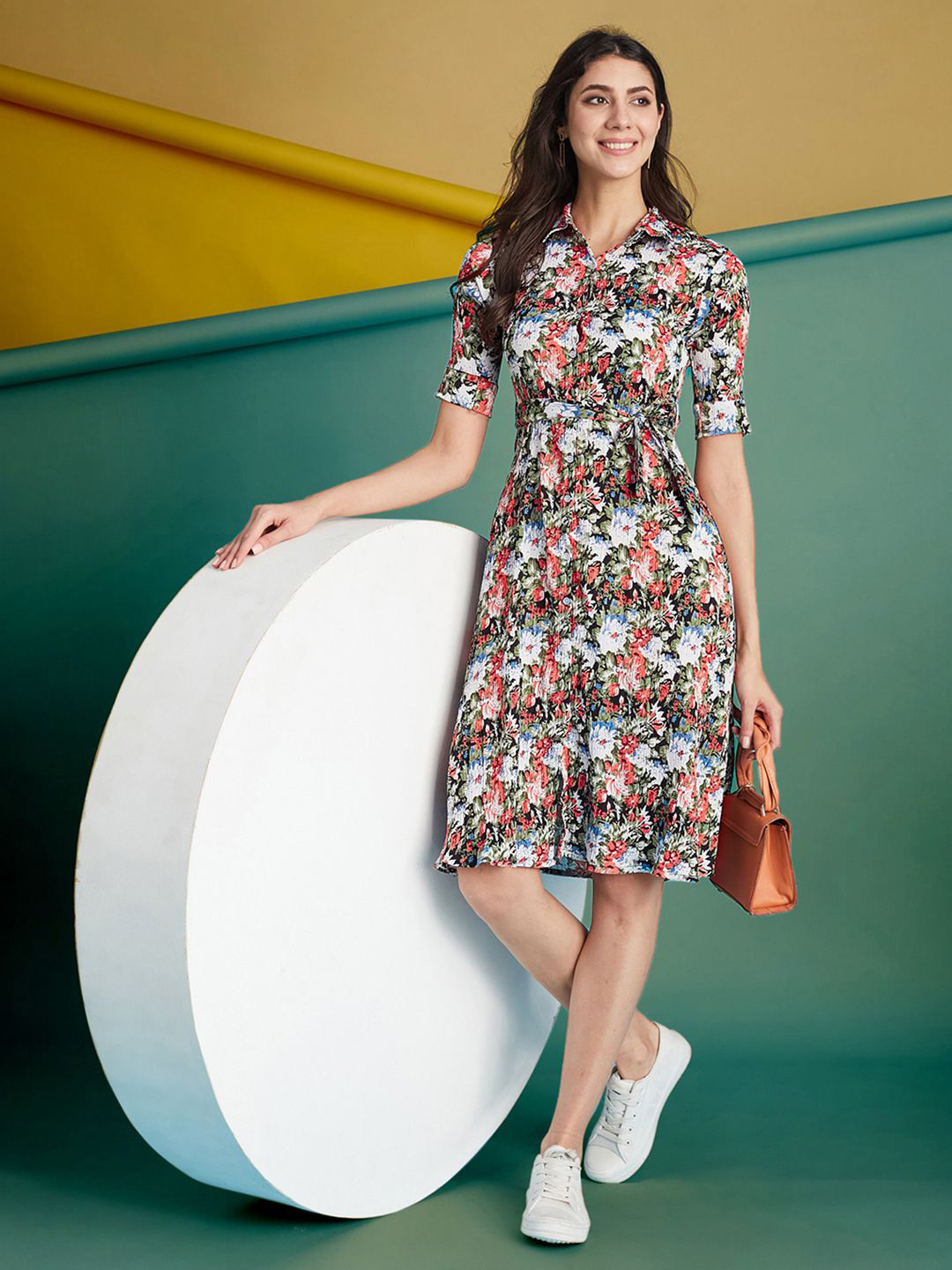 Moda Rapido Floral Print Fit & Flare Dress