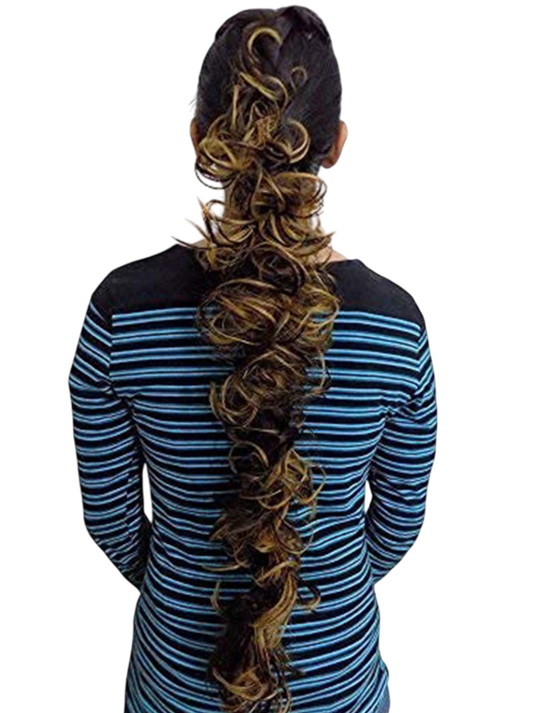 VIEWS Halo Curly Bun Premium Heat-Resistant Hair Extension - Highlight - 37 Inch