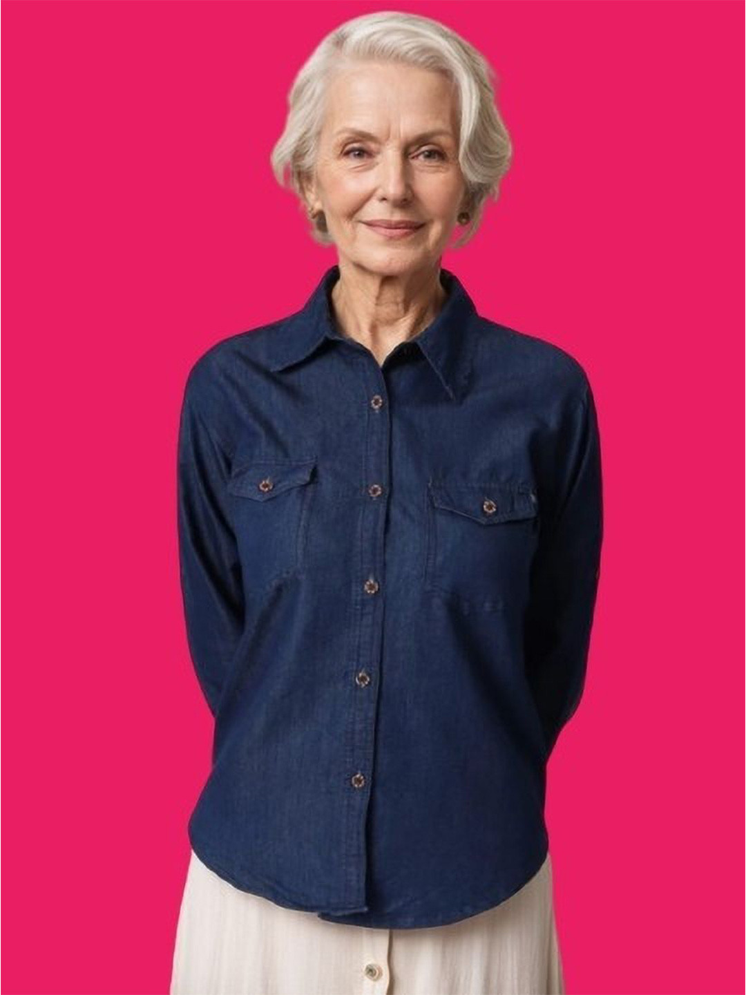 GIRLS WITH WINGS Women Solid Spread Collar Casual Shirt