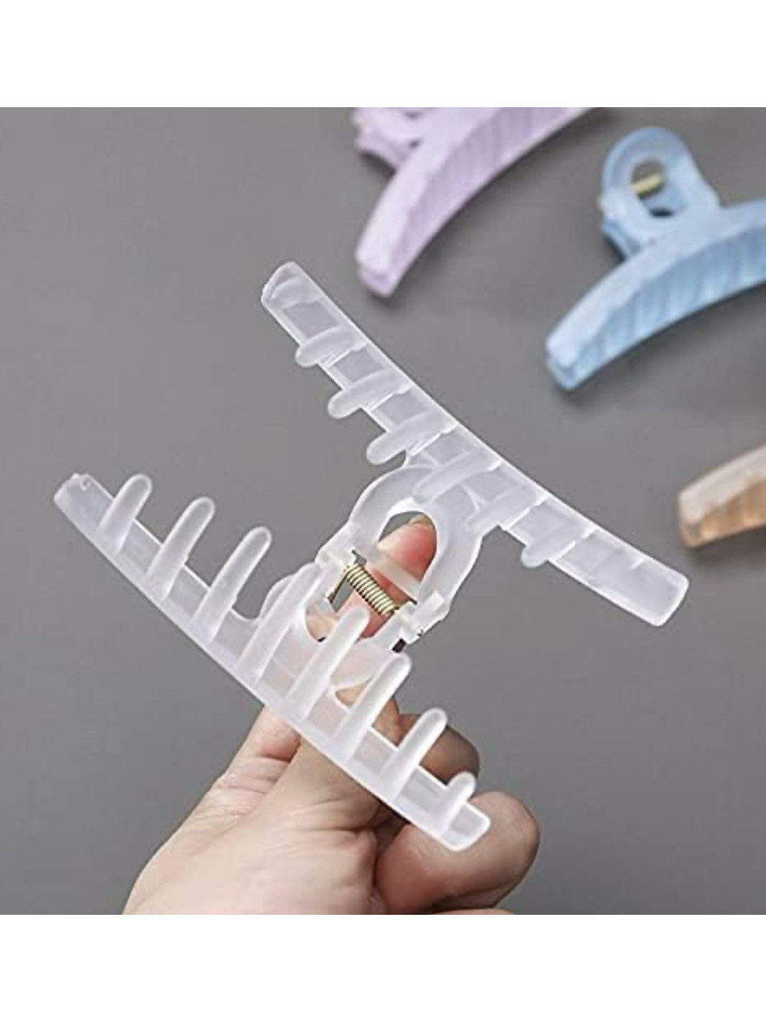 Radhya Accessories Women Pack of 2 Icey 10 Cm Matte finish Hair Claws