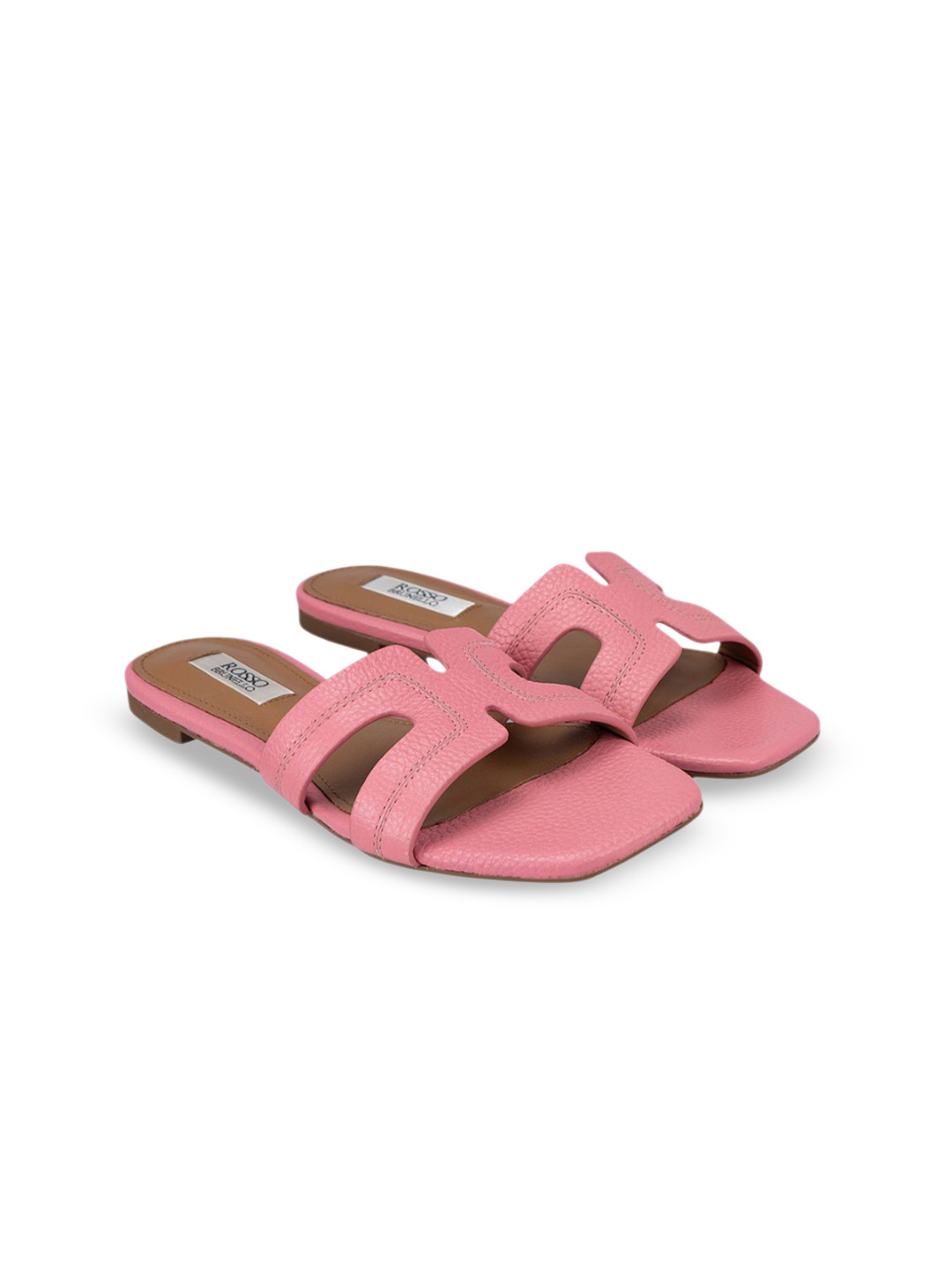 ROSSO BRUNELLO Women Leather Open Toe Flats