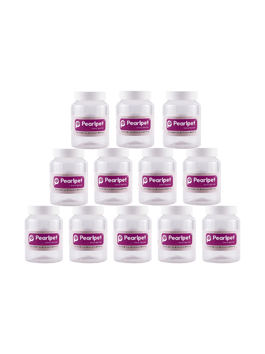 Pearlpet White 12 Pieces Leakproof & Durable Container-300g