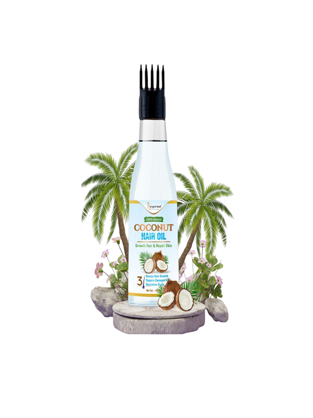KEYOZA 100% Natural Coconut Hair Oil For Hair Growth And Skin Repair - 100 ml