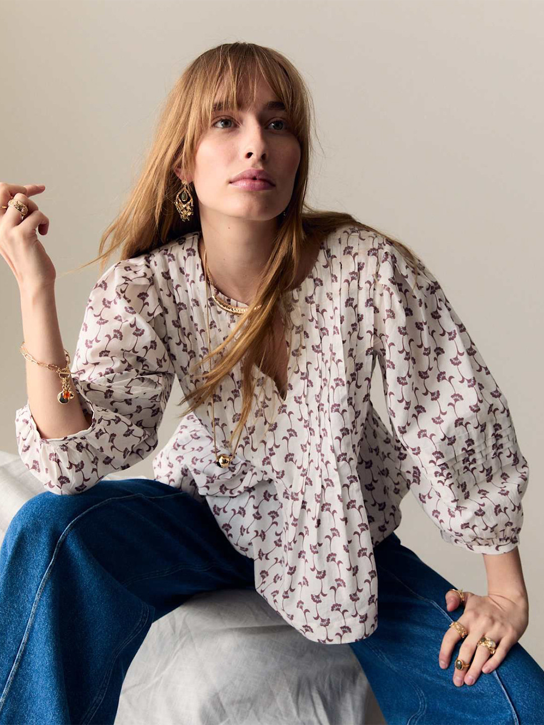 Marks & Spencer Autograph Floral Print Cotton Top