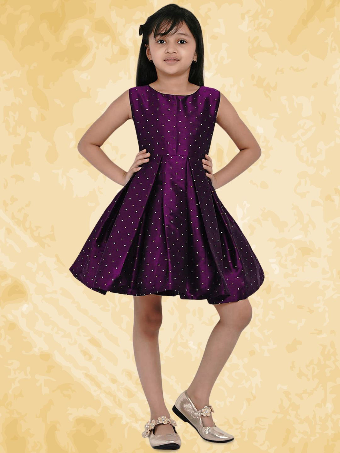 Tejam Polka Dot Fit & Flare Dress