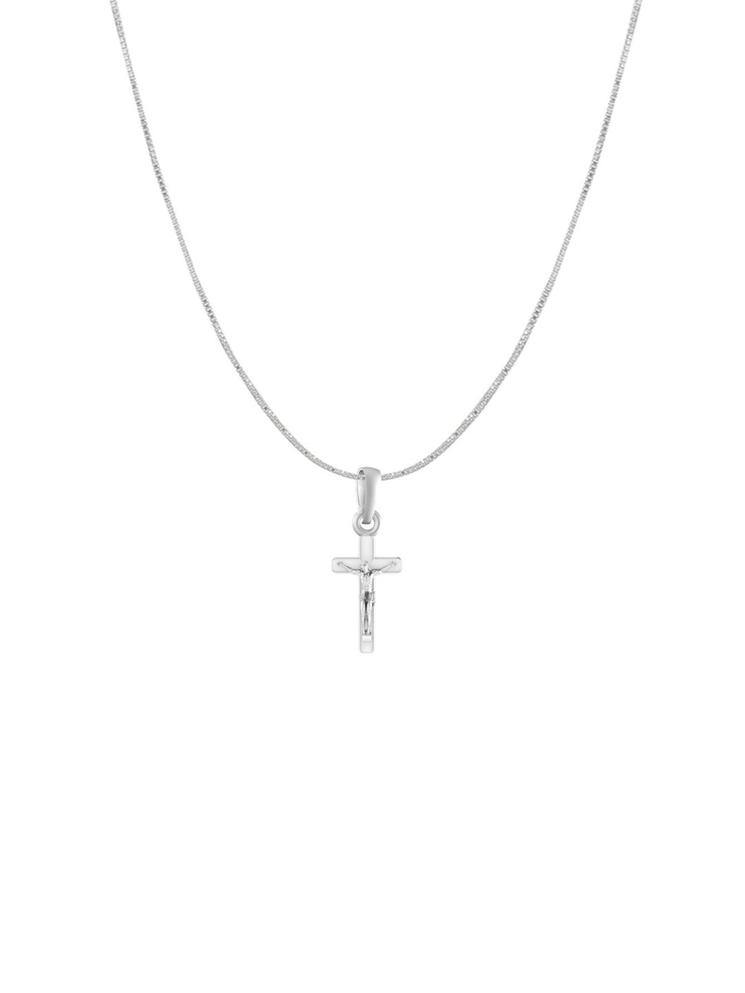 Metronaut 925 Sterling Silver Jesus Pendant With Box Chain