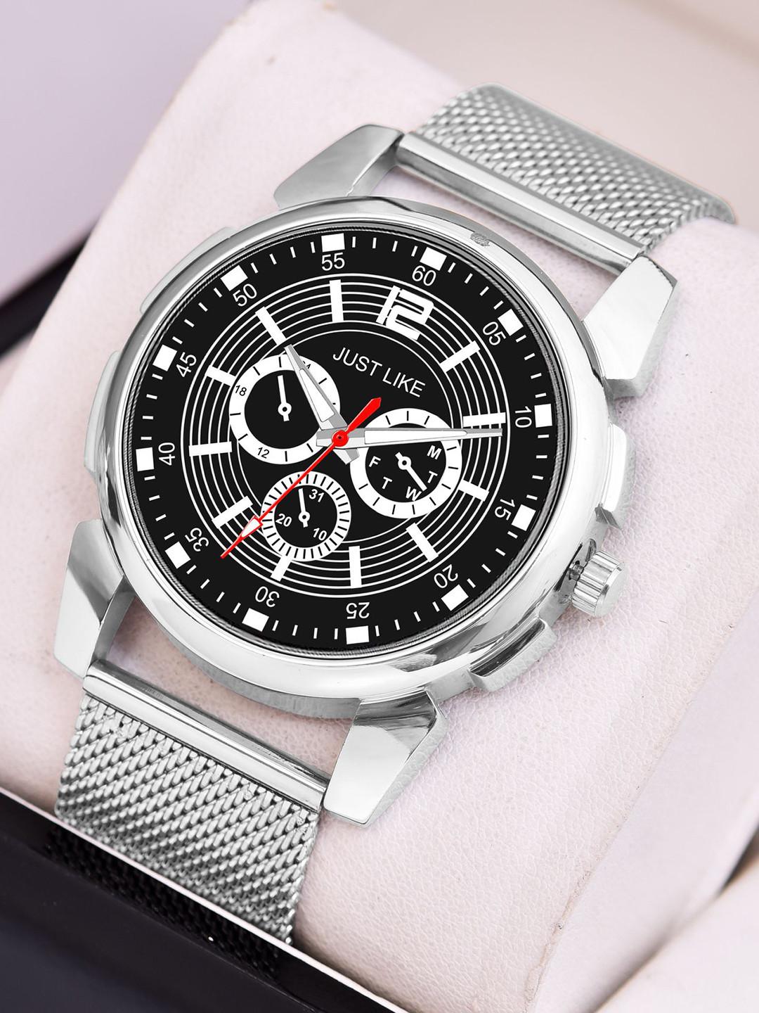 JUST LIKE Men Printed Dial & Reset Time Analogue Watch Sefar j-16 tigada black