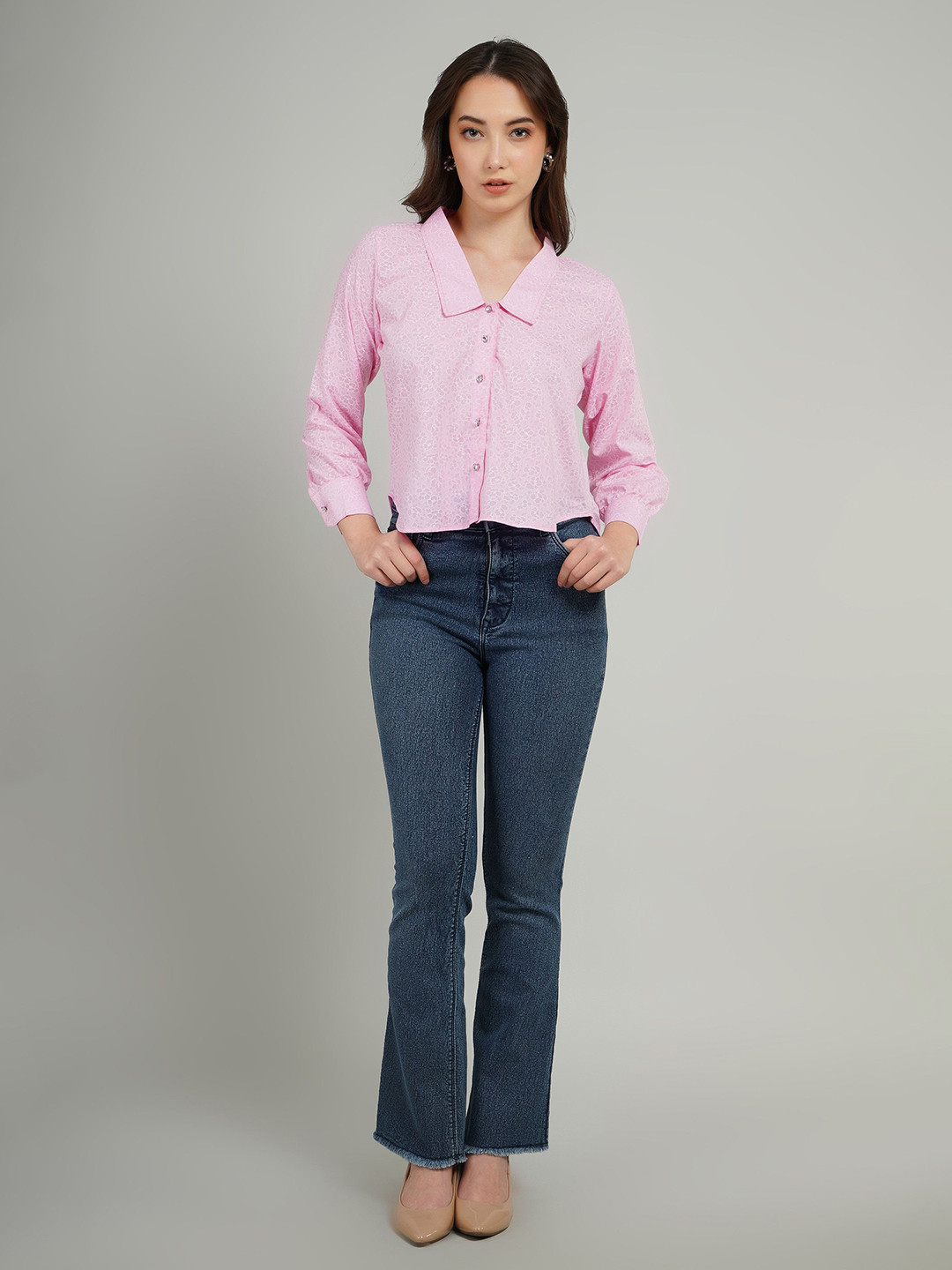 Gora Glama Women Floral Printed Shirt Style Top