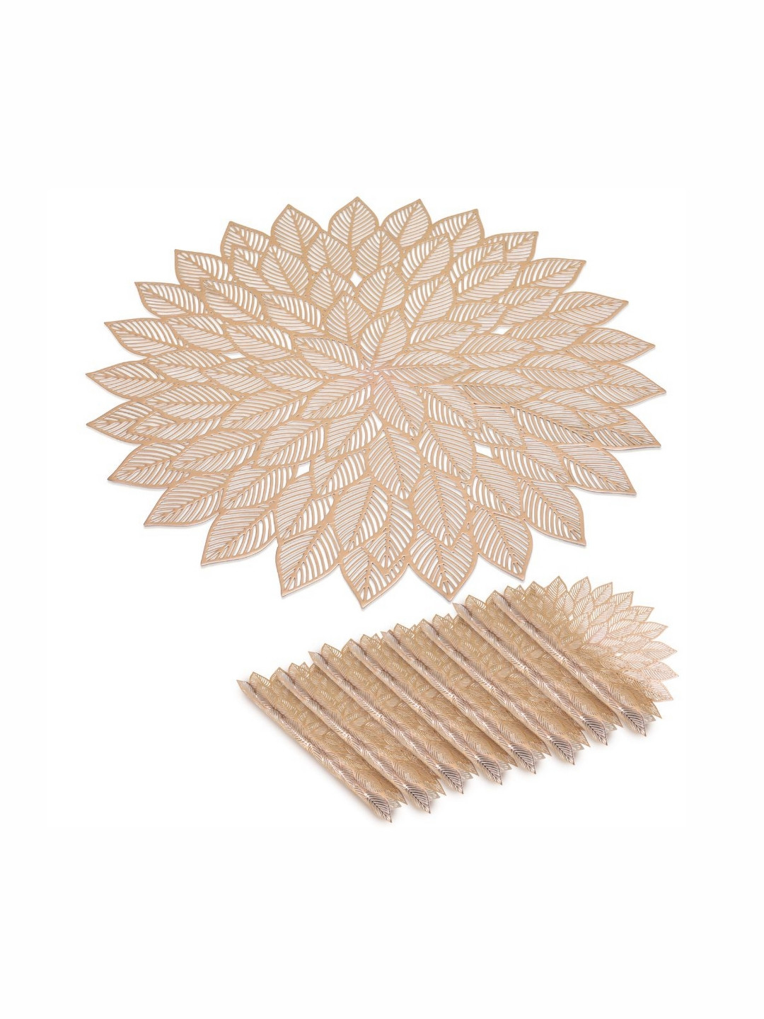 Star Weaves Set Of 8 Floral-Shaped Table Placemats
