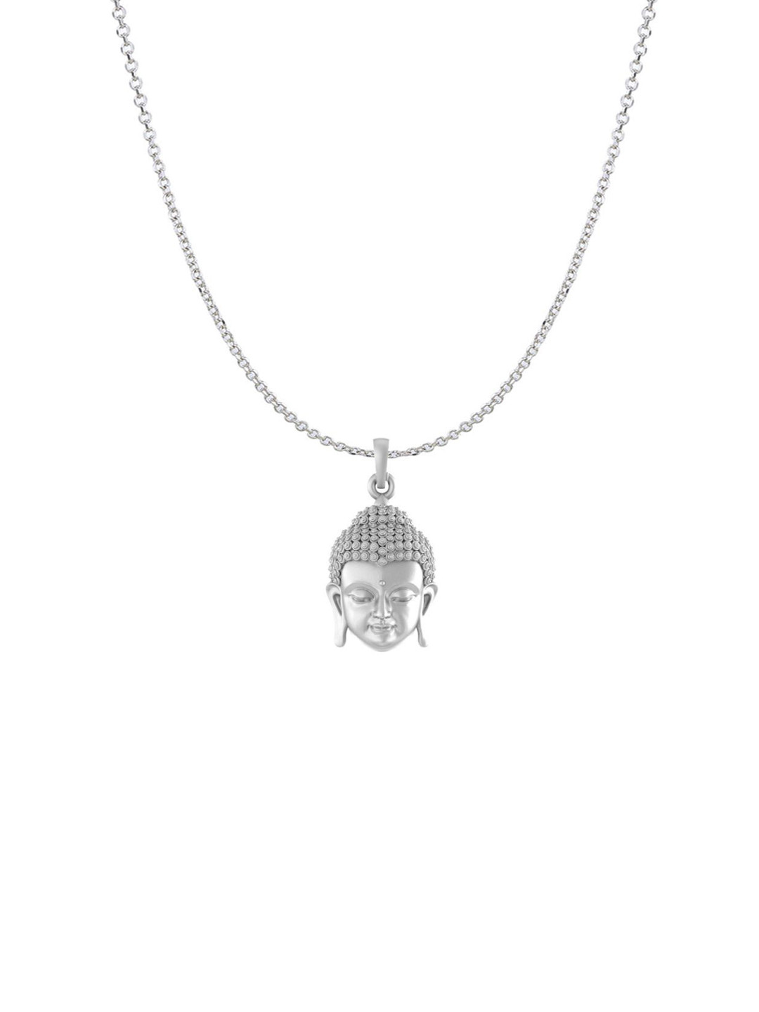 Metronaut 92.5 Sterling Silver Contemporary Buddha Pendant with Chain