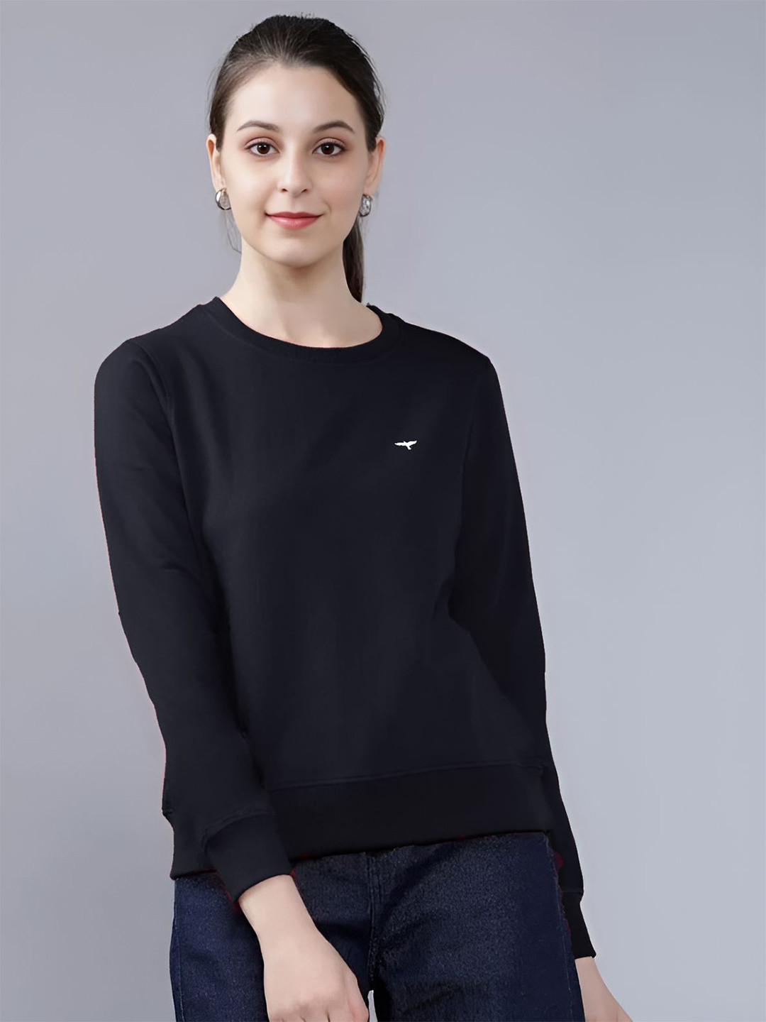 REYA Women Round Neck Cotton Sweatshirt
