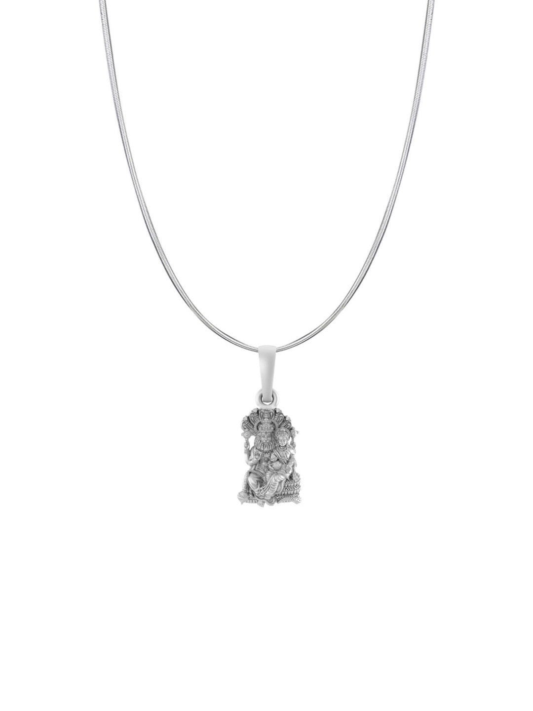 Metronaut Men 925 Sterling Silver Narsimha Laxmi Pendant With Snake Chain