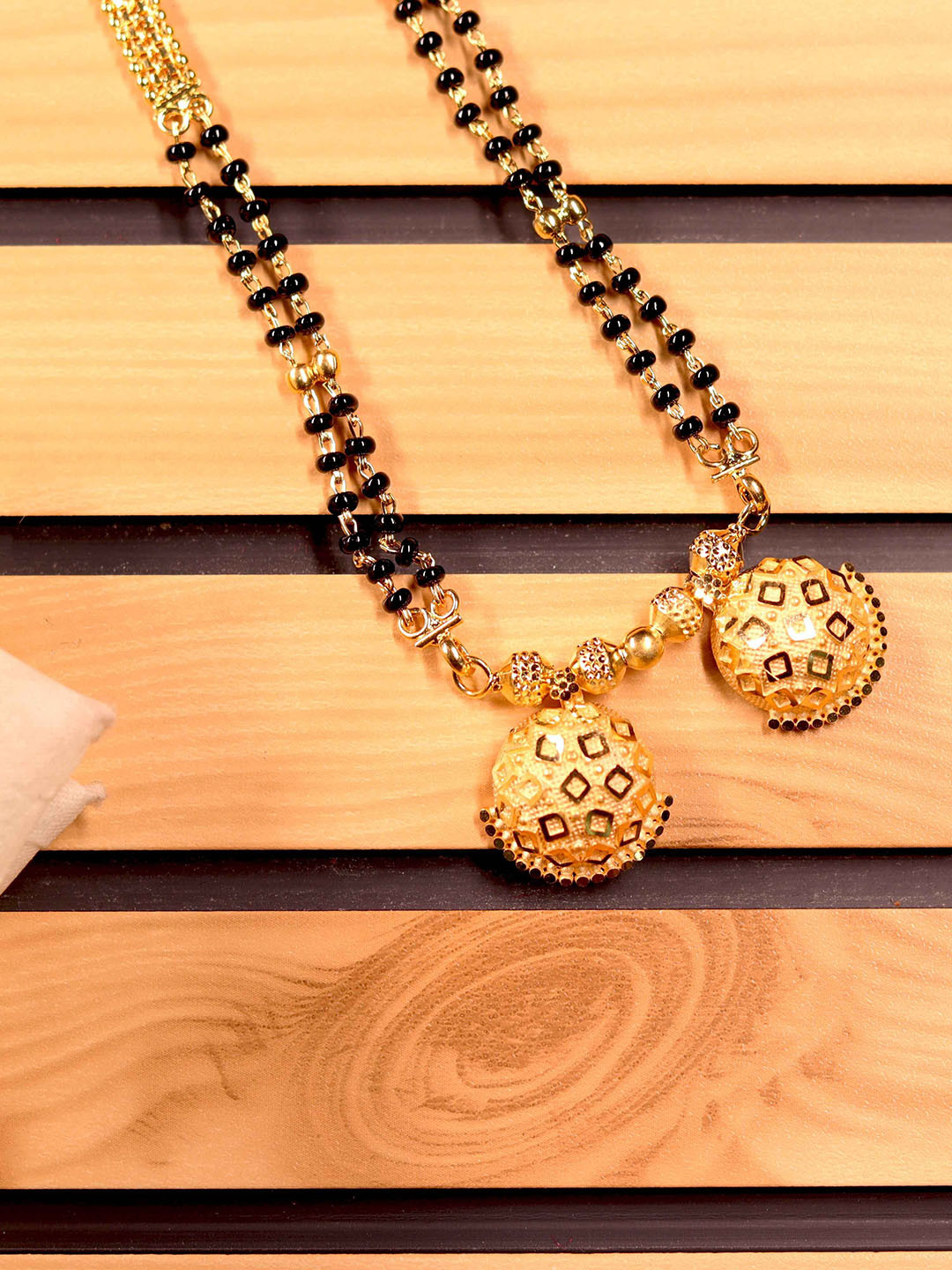 GOLD CASH One Gram 10KT Gold-Plated Beaded Mangalsutra