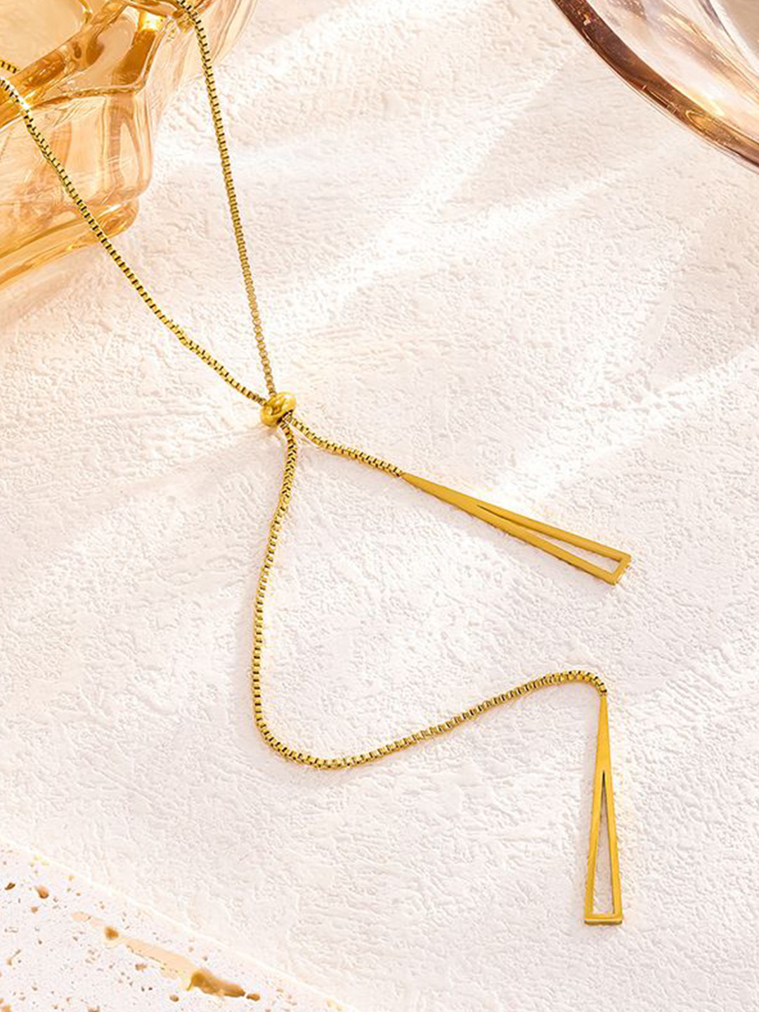 Aiza 18KT Gold Plated Edgy Drop Necklace