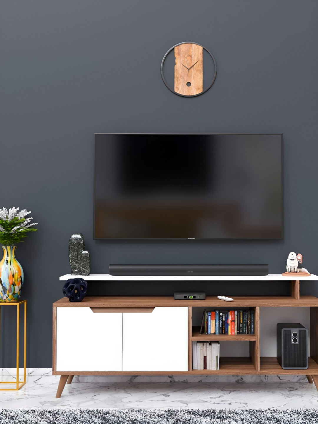 SPYDER CRAFT Brown Wooden Spyder Craft Matte Finish TV Entertainment Unit