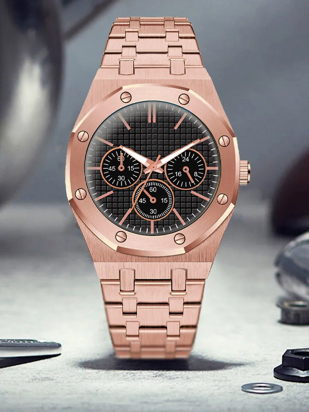 SZN Men Dial & Stainless Steel Straps Analogue Watch SST Alto CopperSZN